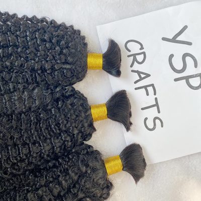 Alternative view of box braids Afro Kinky Curly Human hair Bulk Hair Extensions for Braiding 22 inches