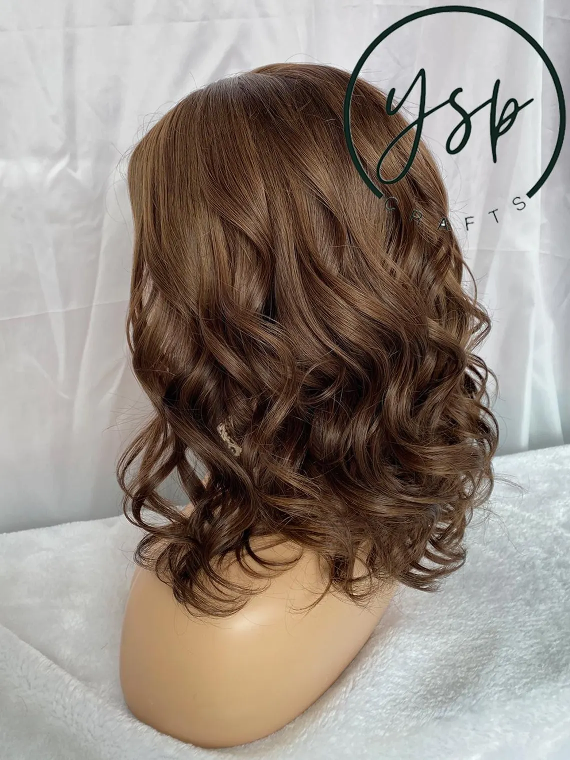 Real Human Hair 13*6 Lace Front Wig Medium Brown Wavy Short Wigs for Women - Image 3