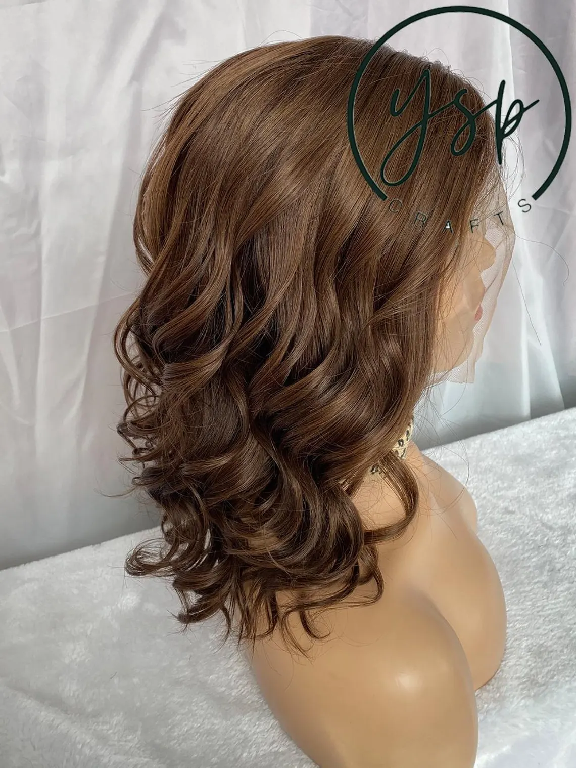 Real Human Hair 13*6 Lace Front Wig Medium Brown Wavy Short Wigs for Women - Image 4